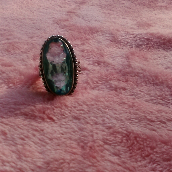 Stunning Aqua Marine Size 8 Statement Ring - Picture 2 of 8
